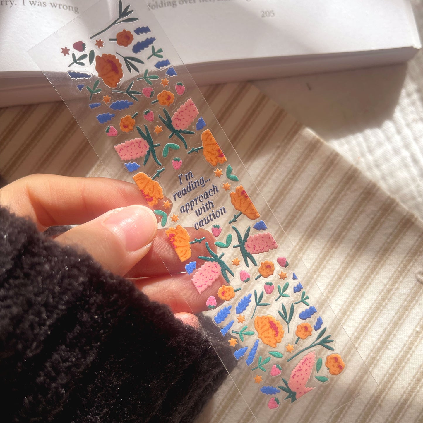 [ Double Sided ] Bookmark UV DTF Decal | Not In The Mood Approach With Caution