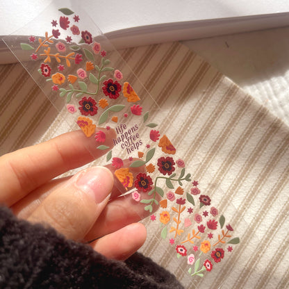 [ Double Sided ] Bookmark UV DTF Decal | Life Happens Coffee Helps