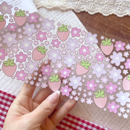 [ Double Sided ] 16oz Cup UV DTF Decal | Berry x Flower