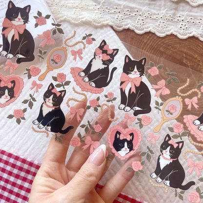 [ Double Sided ] 16oz Cup UV DTF Decal | Romantic Black Cat 😻