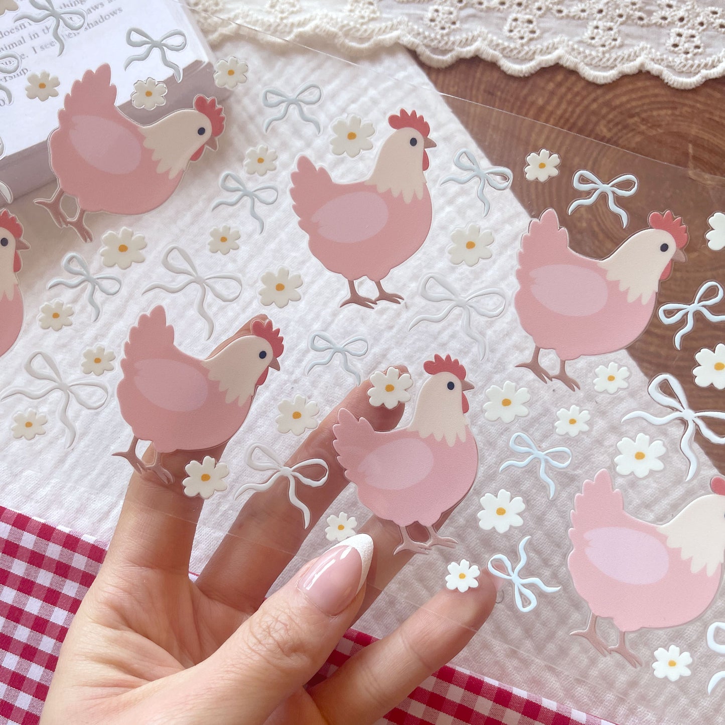 [ Double Sided ] 16oz Cup UV DTF Decal | Coquette Chicken 💕