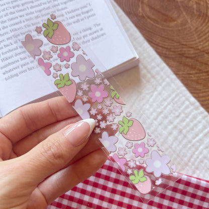 [ Double Sided ] Bookmark UV DTF Decal | Berry x Flower