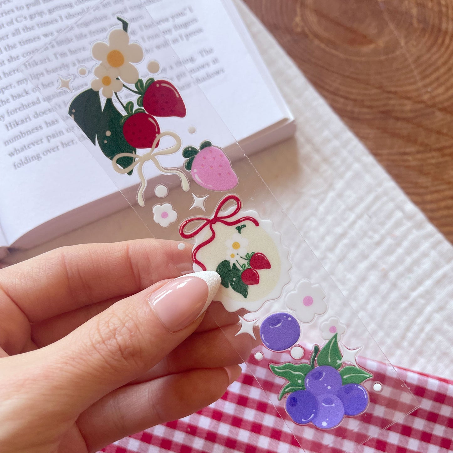 [ Double Sided ] Bookmark UV DTF Decal | Berry Lover