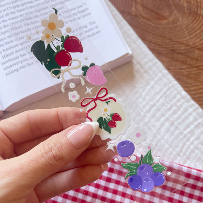 [ Double Sided ] Bookmark UV DTF Decal | Berry Lover