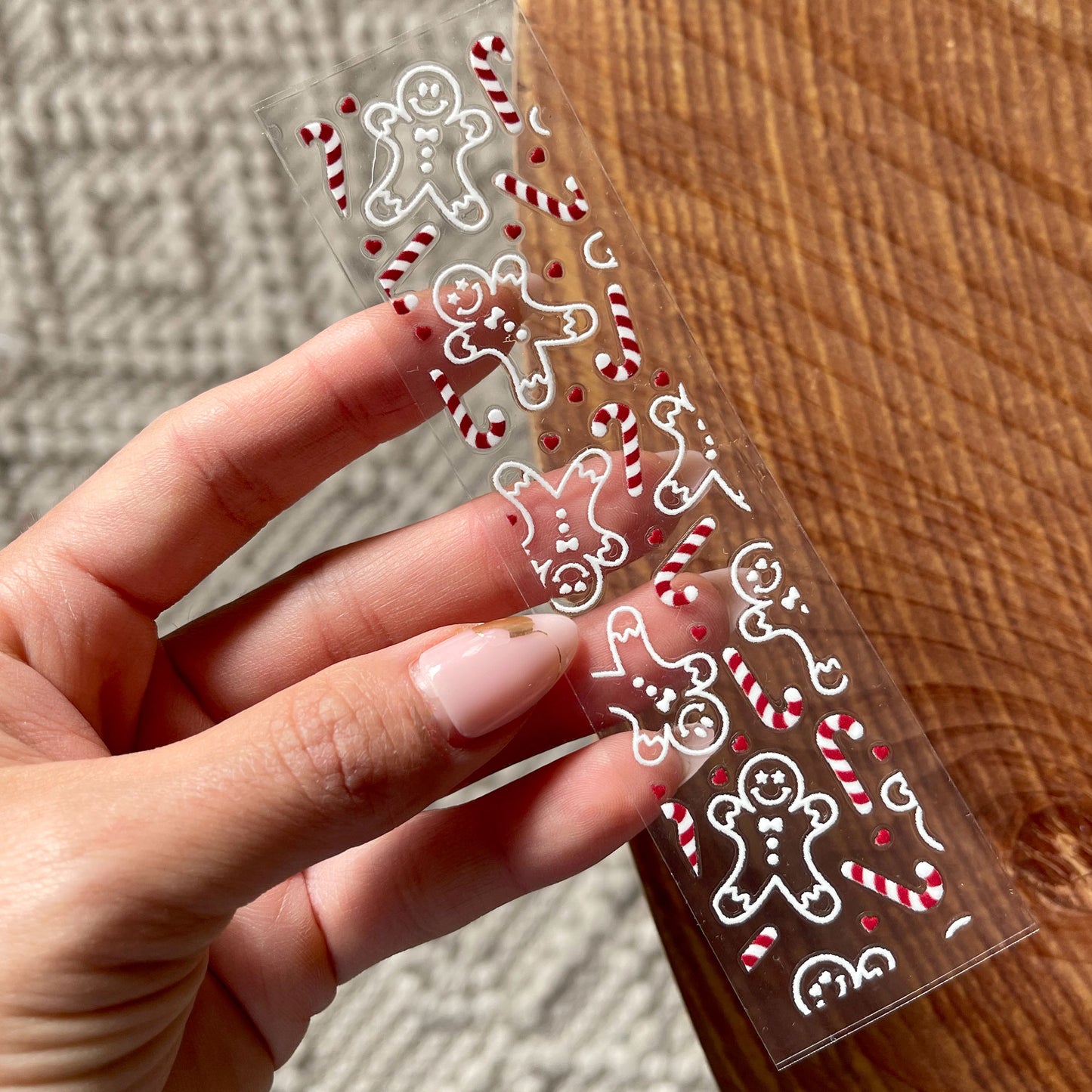 [ Double Sided ] Christmas Bookmark Decal | Candy Cane & Gingerbread Man