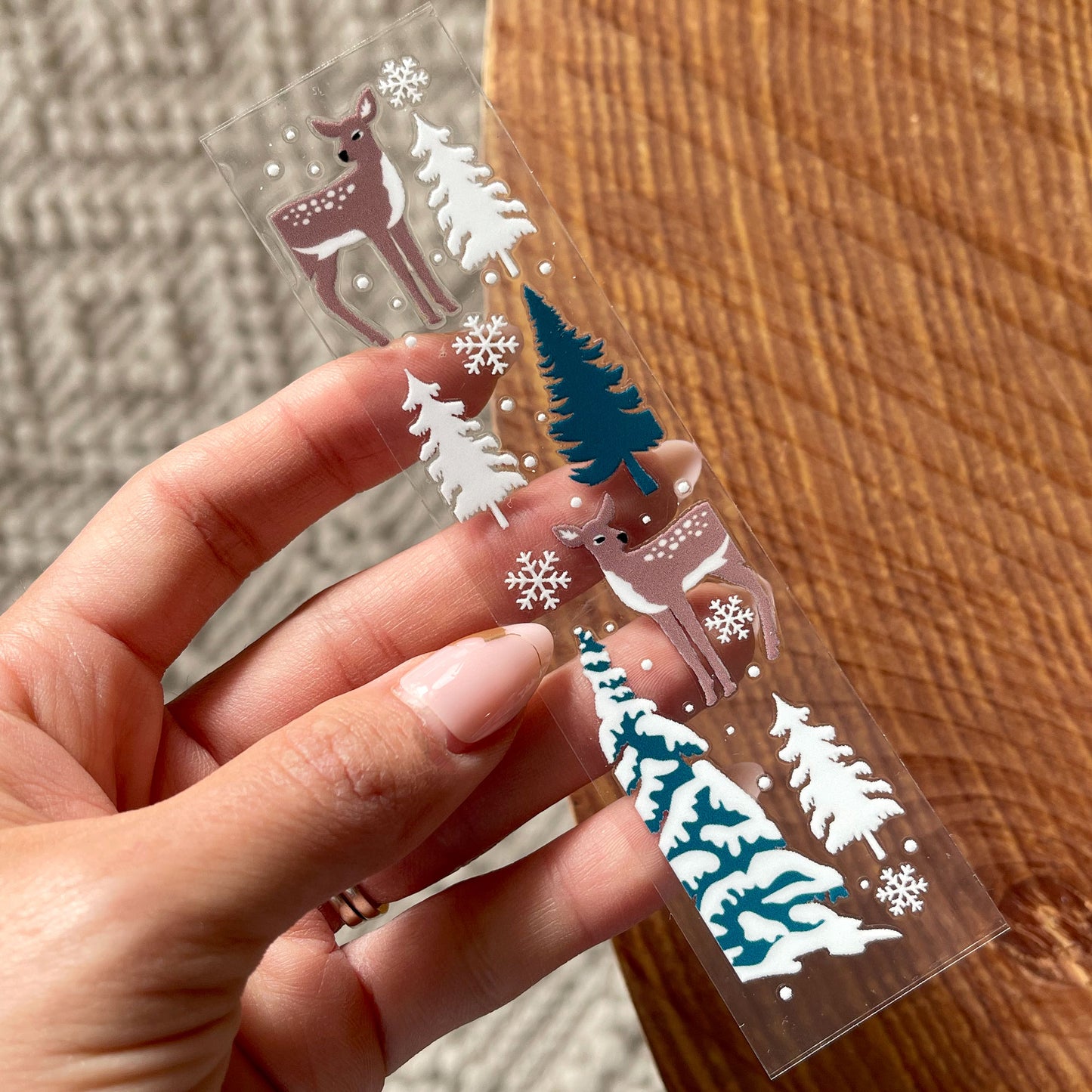 [ Double Sided ] Bookmark UV DTF Decal | Winter Forest