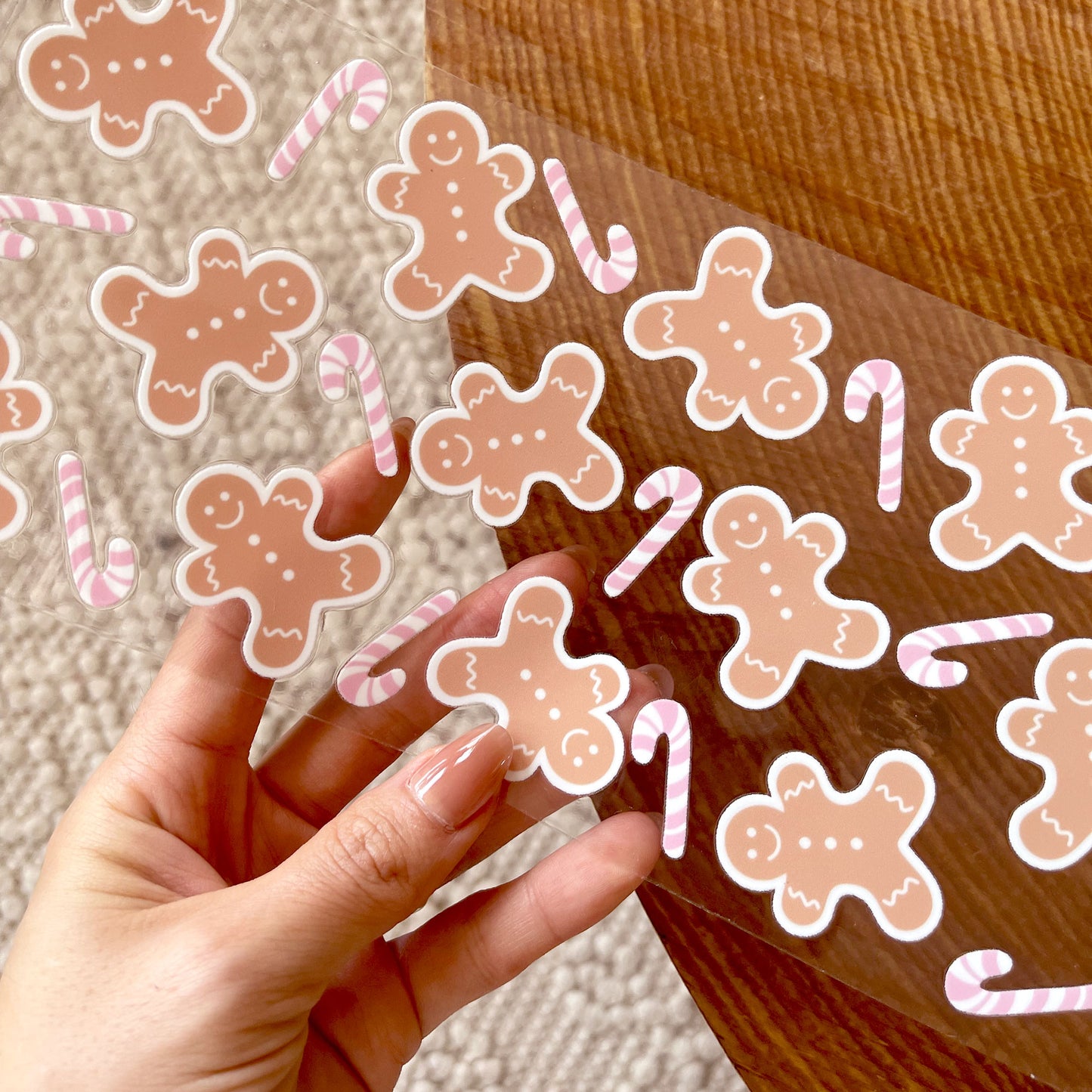 [ Double Sided ] 16oz Christmas Cup Decal  | Pink Gingerbread Man