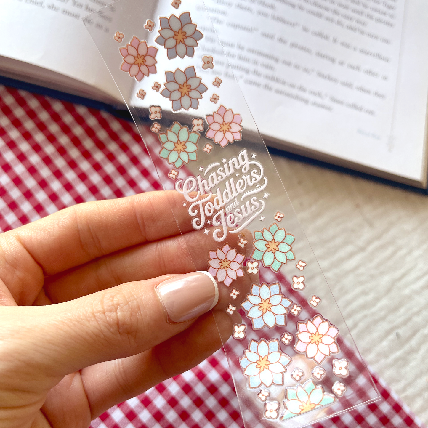 [ Double Sided ] Bookmark UV DTF Decal | Chasing Toddlers & Jesus