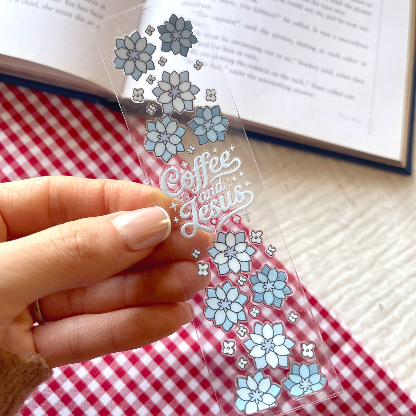 [ Double Sided ] Bookmark UV DTF Decal | Coffee and Jesus