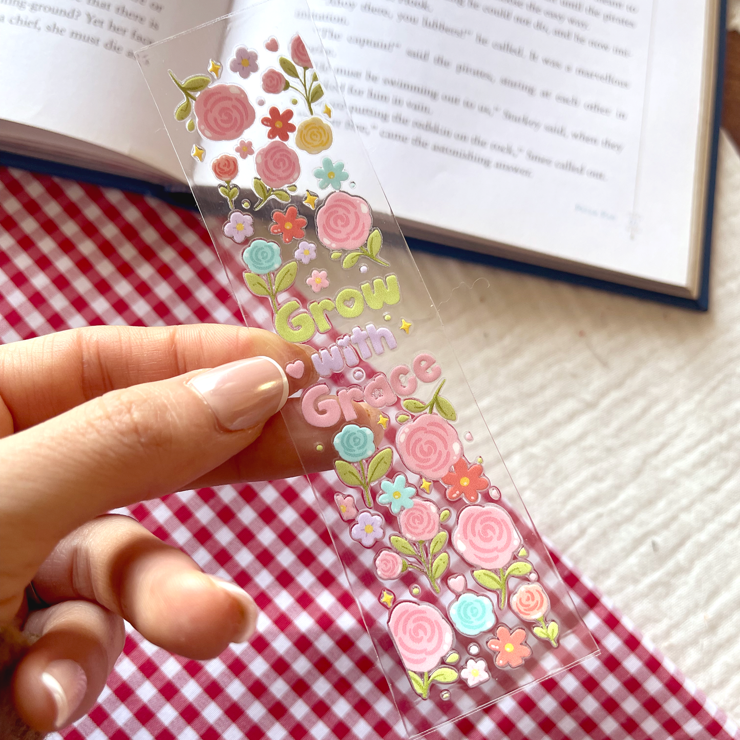 [ Double Sided ] Bookmark UV DTF Decal | Grow With Grace