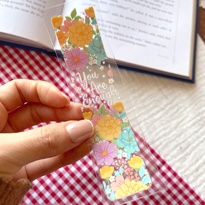 [ Double Sided ] Bookmark UV DTF Decal | Floral You Are Enough