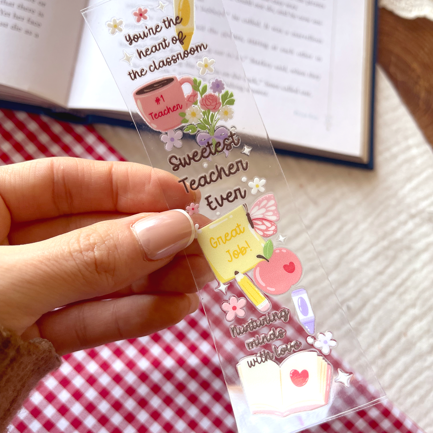 [ Double Sided ] Bookmark UV DTF Decal | Best Teacher Affirmation