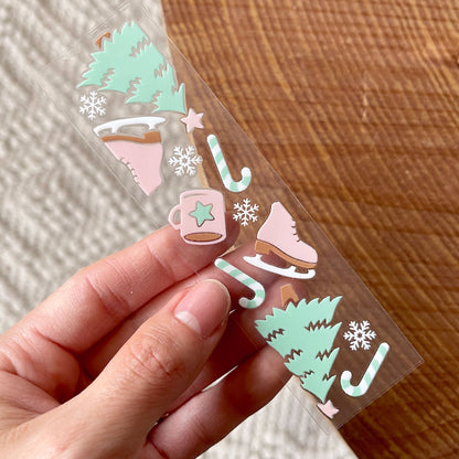 [ Double Sided ] Christmas Bookmark Decal | Pastel Winter