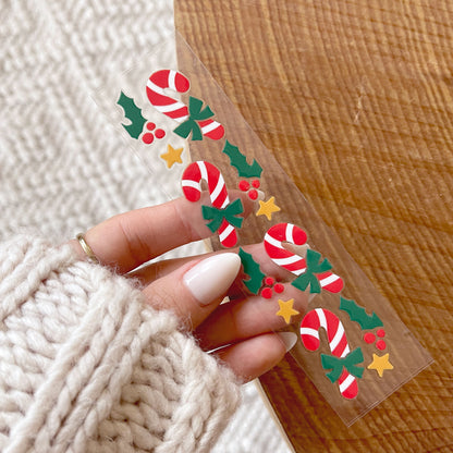 [ Double Sided ] Christmas Bookmark Decal | Classic Candy Cane