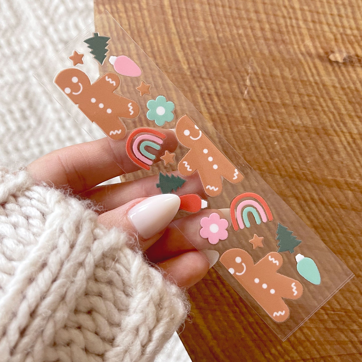 [ Double Sided ] Bookmark UV DTF Decal | Happy Gingerbread Man