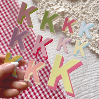 [ Double Sided ] UV DTF Decal Initial Alphabet | Duo Block Letters