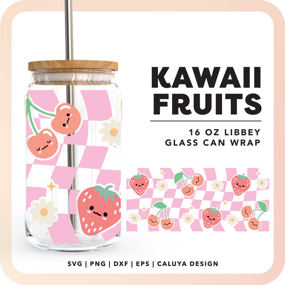 16oz Libbey Can Cup Wrap SVG | Kawaii Fruits SVG – Caluya Design