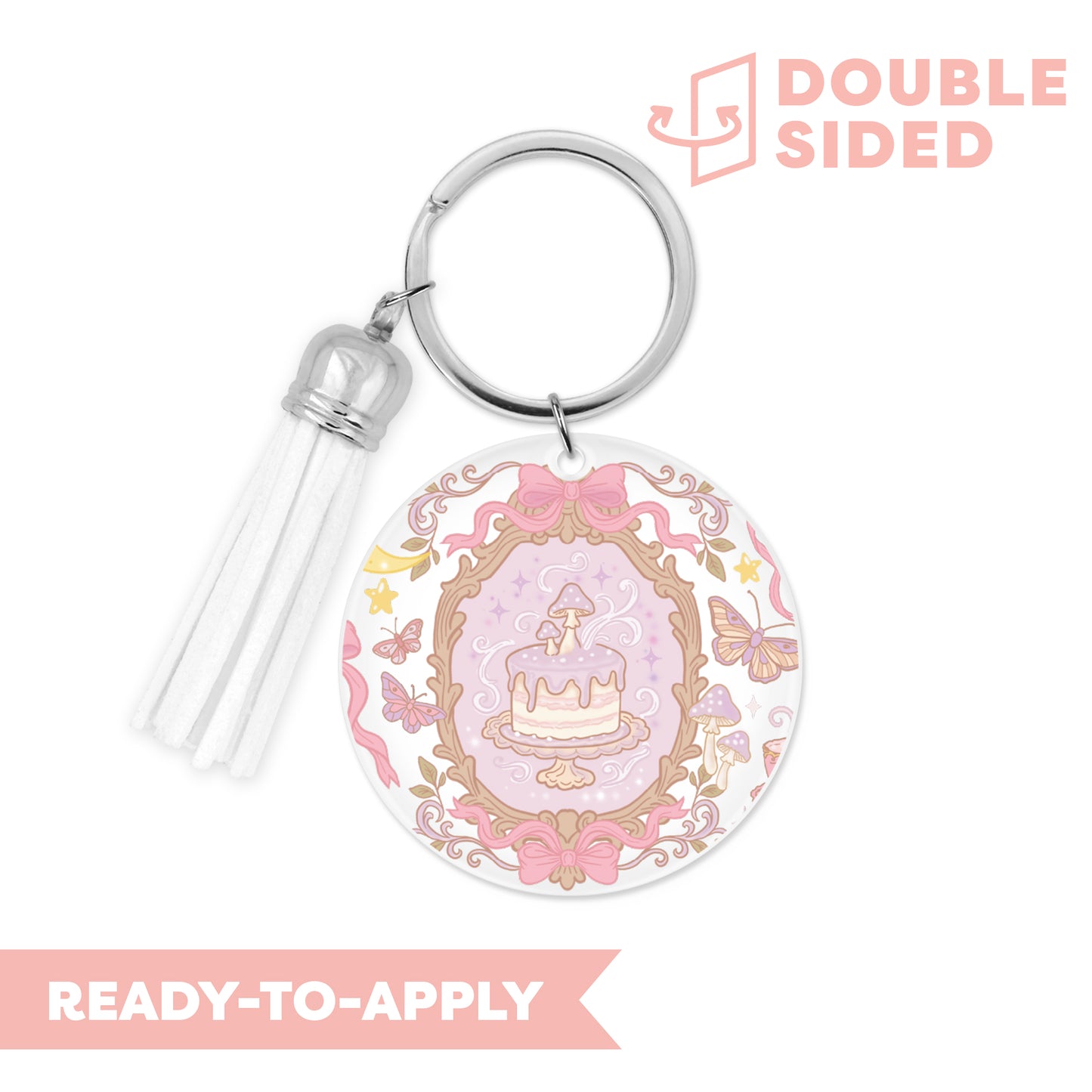[ Double Sided ] Circle UV DTF Decal | Coquette Witch