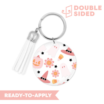 [ Double Sided ] Circle UV DTF Decal | Candycorn Ghost