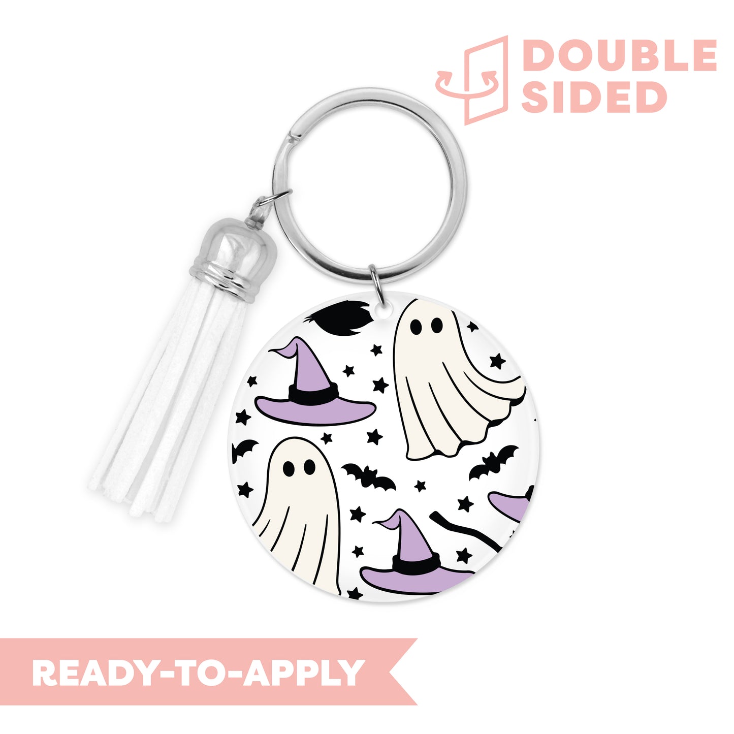 [ Double Sided ] Circle UV DTF Decal | Witchy Ghost