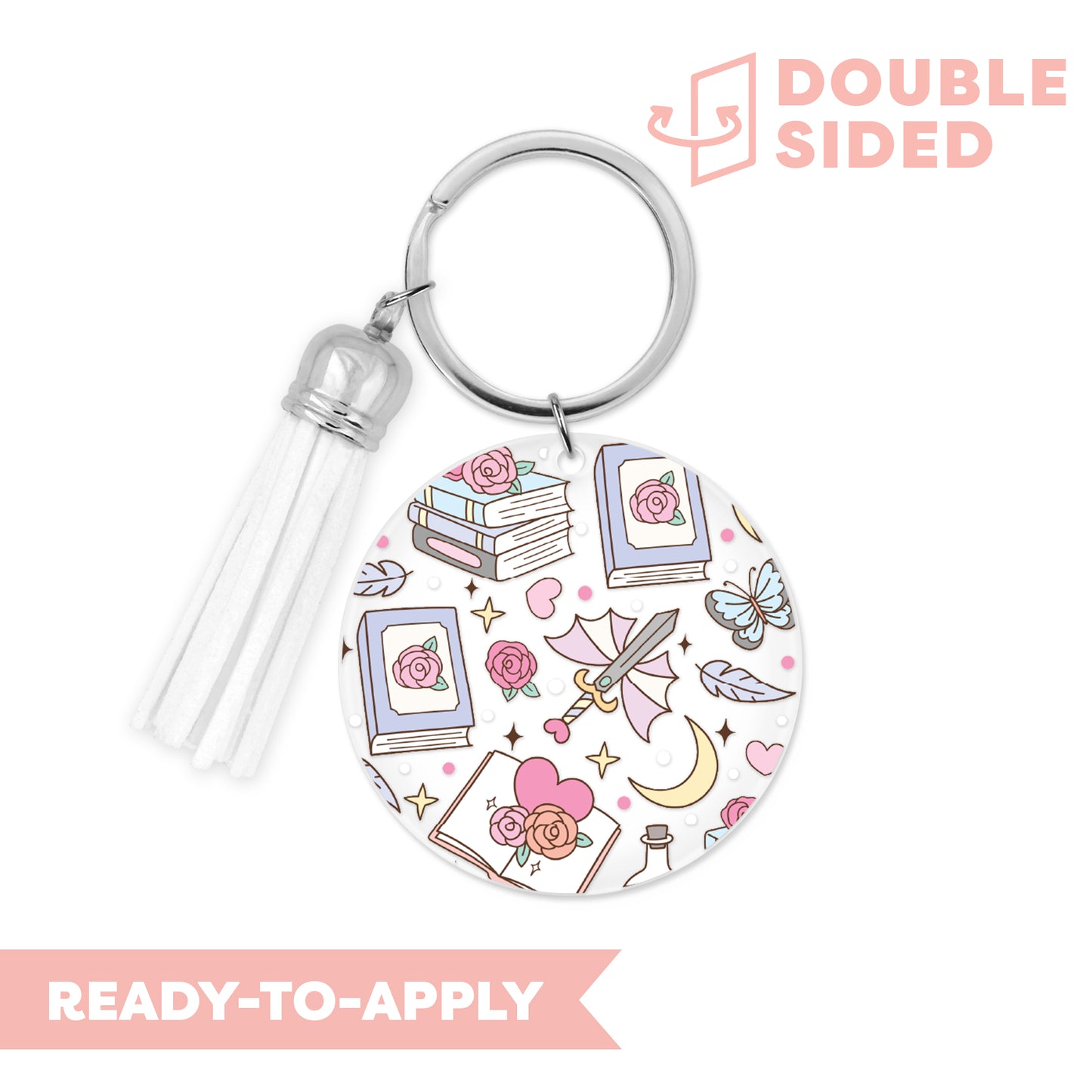 [ Double Sided ] Circle UV DTF Decal | Addicted To Romantasy