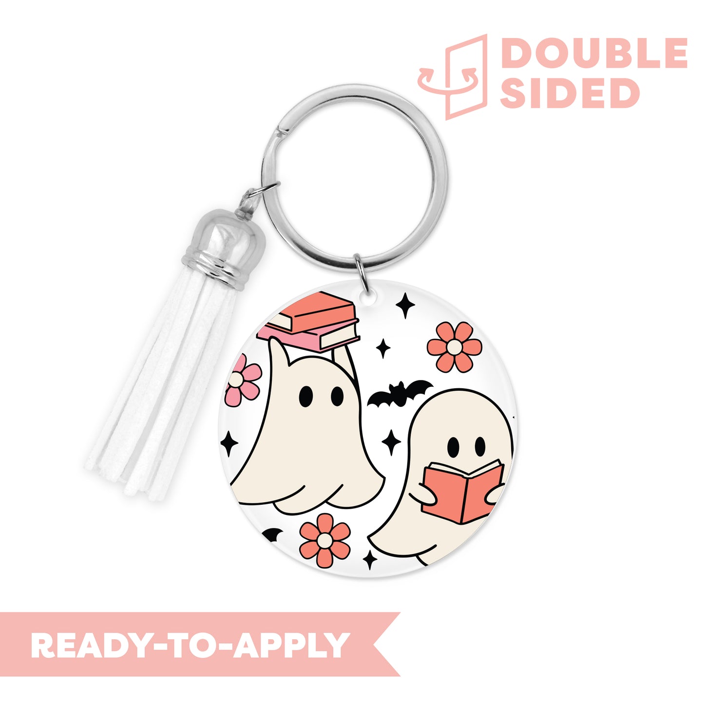 [ Double Sided ] Circle UV DTF Decal | Bookish Ghost