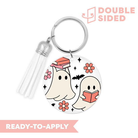 [ Double Sided ] Circle UV DTF Decal | Bookish Ghost