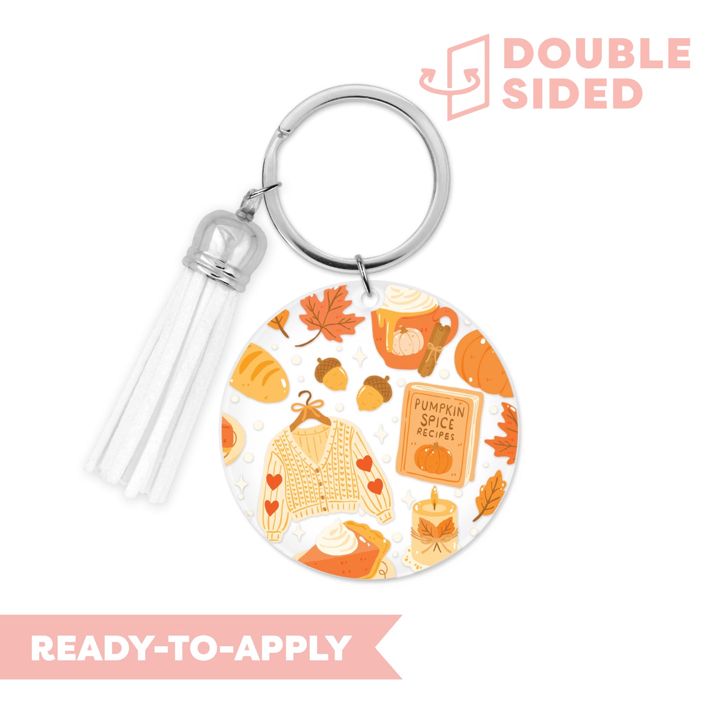 [ Double Sided ] Circle UV DTF Decal | Cozy Pumpkin Spice