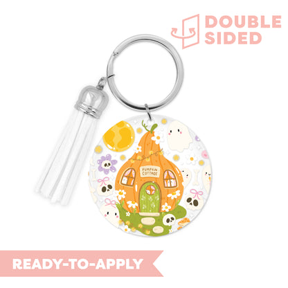[ Double Sided ] Circle UV DTF Decal | Pumpkin Cottage