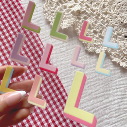 [ Double Sided ] UV DTF Decal Initial Alphabet | Duo Block Letters
