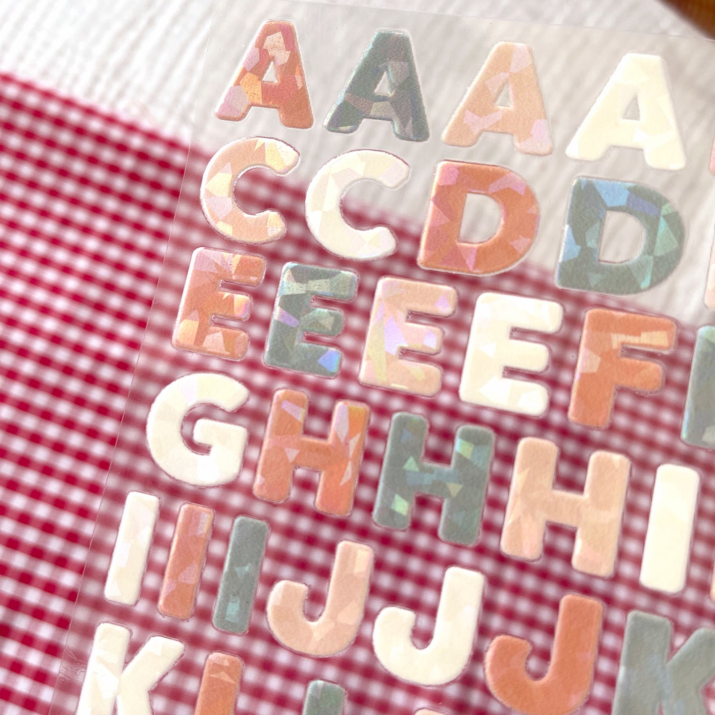 [ Single Sided ] Holographic Letter Sticker Sheet | Bubble Letters
