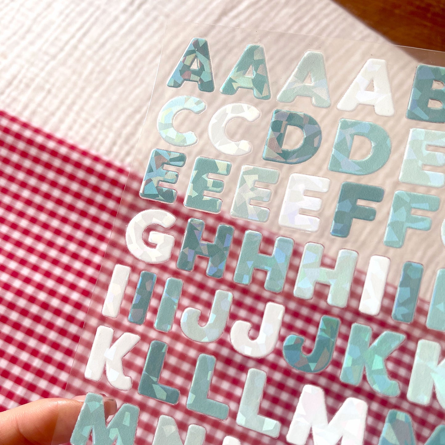 [ Single Sided ] Holographic Letter Sticker Sheet | Bubble Letters