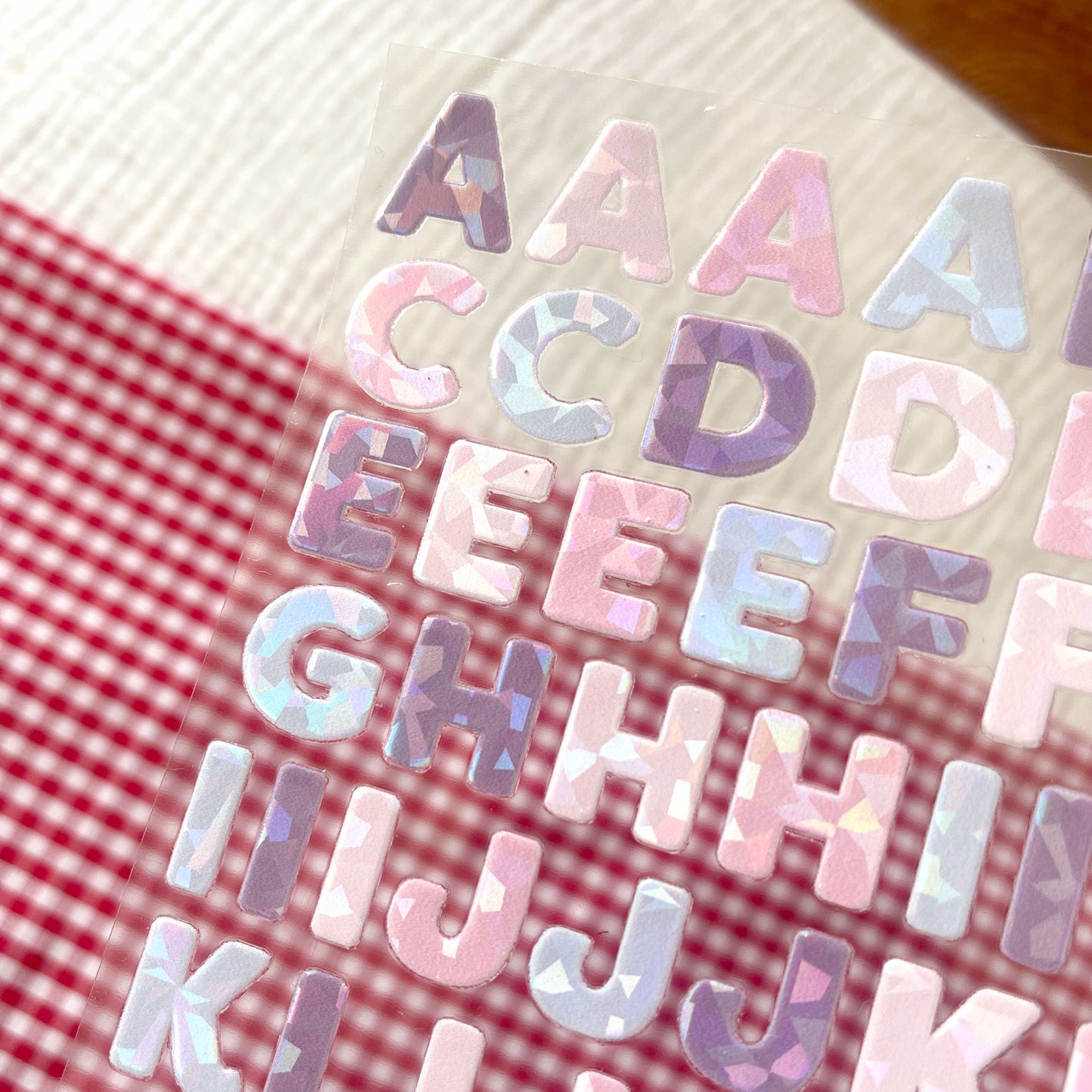 [ Single Sided ] Holographic Letter Sticker Sheet | Bubble Letters