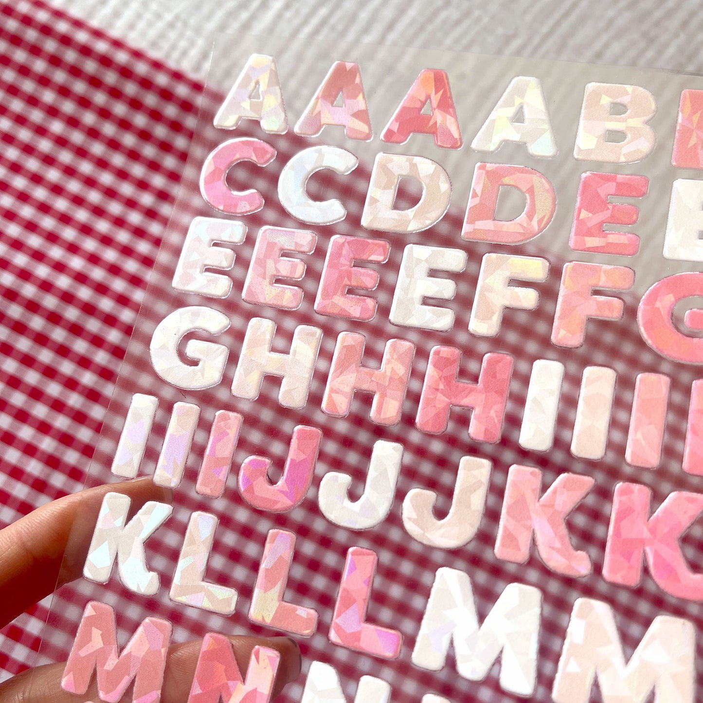 [ Single Sided ] Holographic Letter Sticker Sheet | Bubble Letters