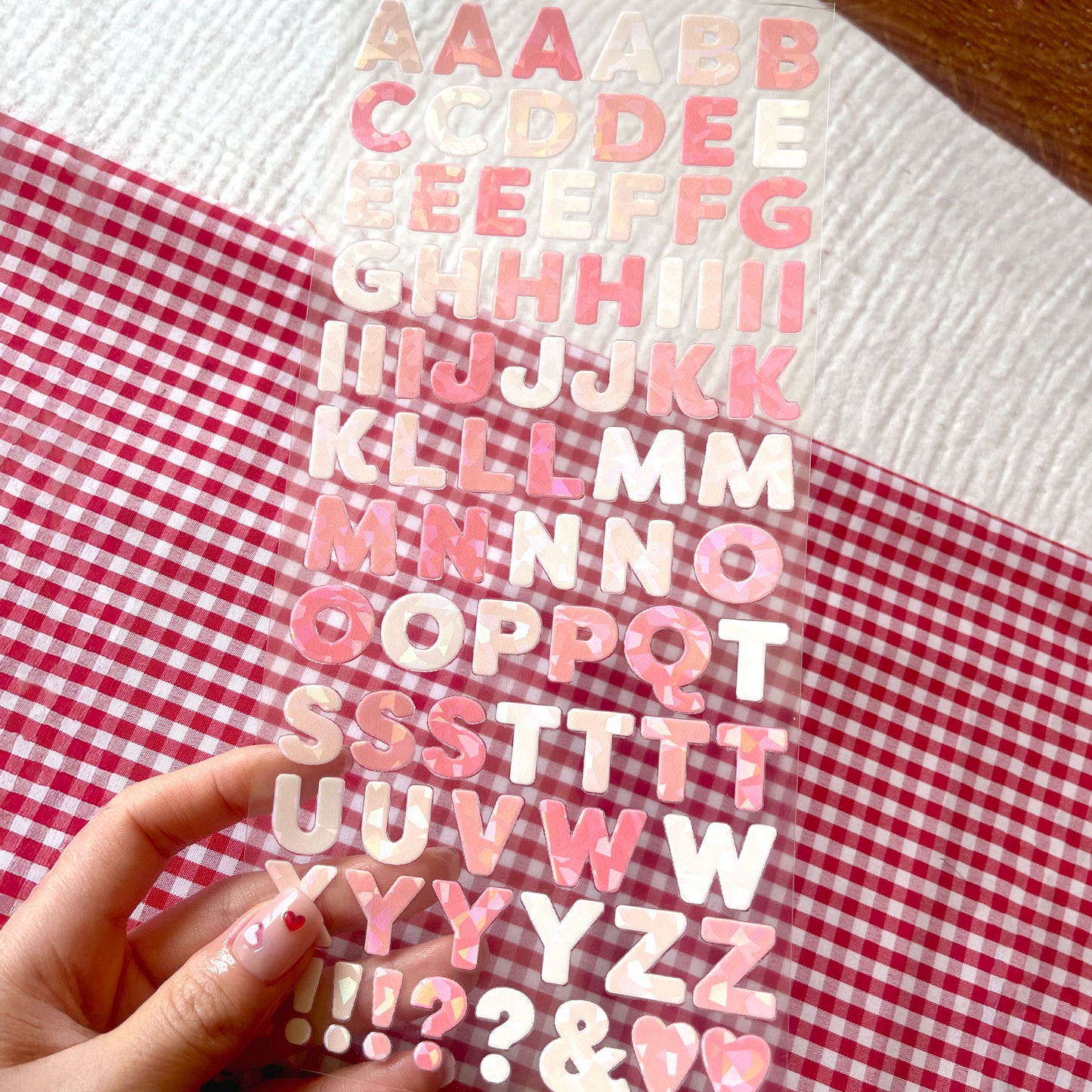 [ Single Sided ] Holographic Letter Sticker Sheet | Bubble Letters
