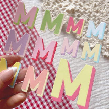 [ Double Sided ] UV DTF Decal Initial Alphabet | Duo Block Letters