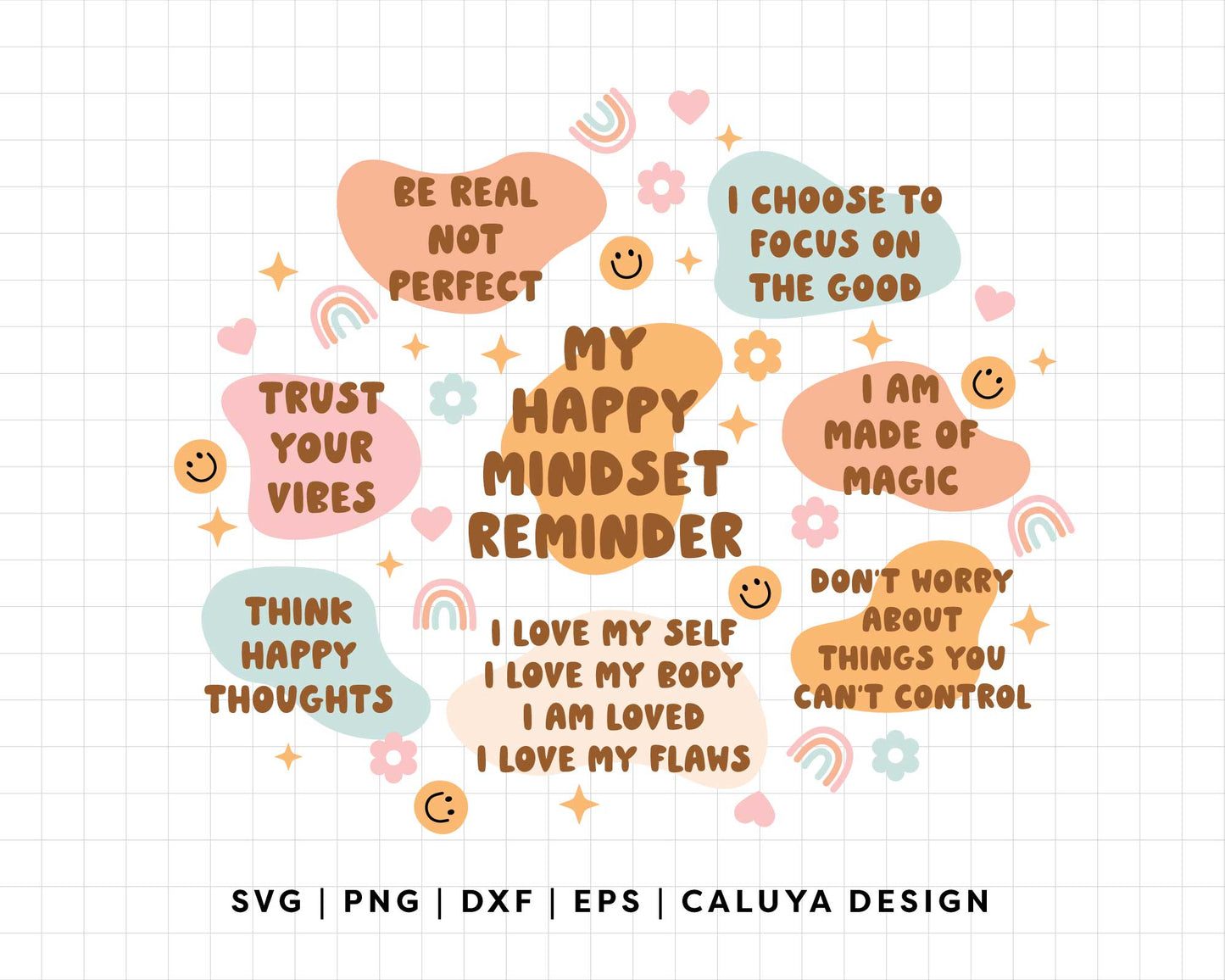 FREE Happy Mindset Reminder SVG | Happy Affirmation SVG