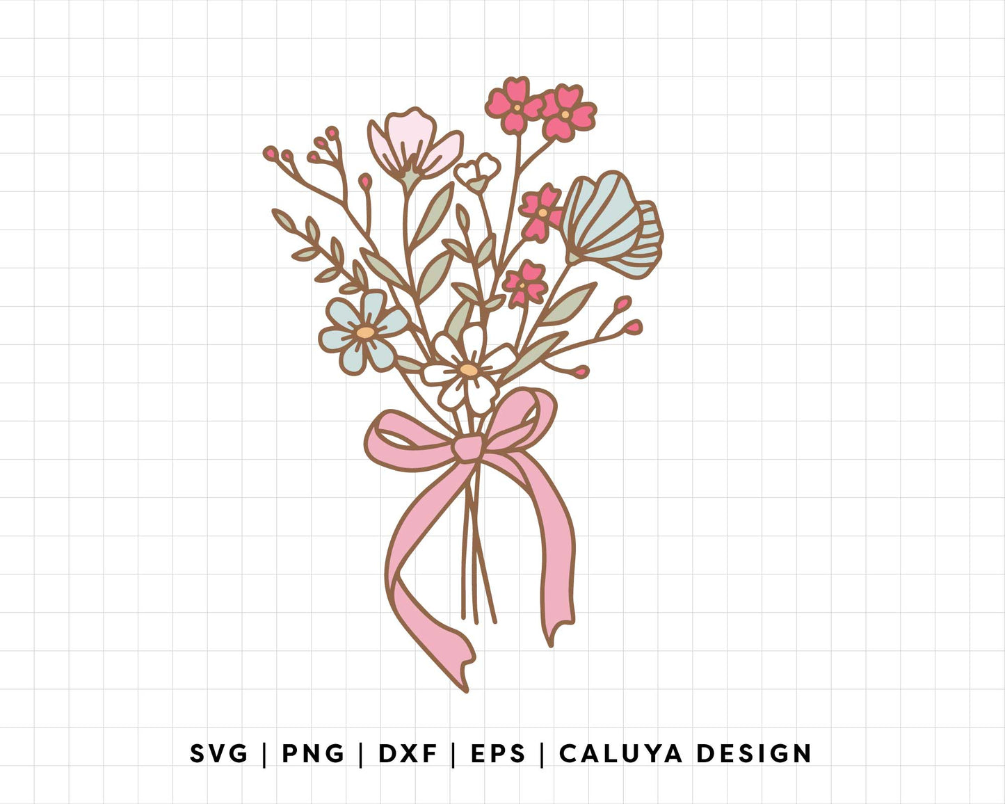 FREE Coquette Floral Bouquet SVG | Spring SVG