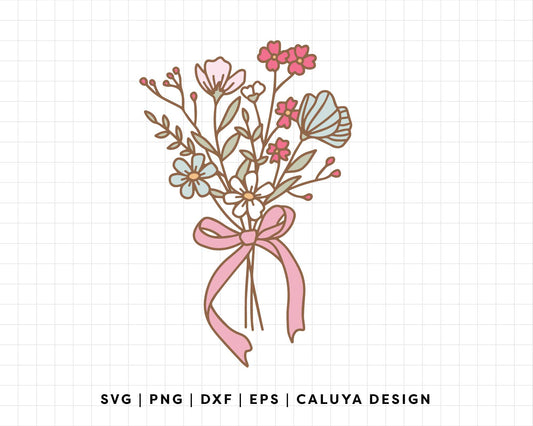 FREE Coquette Floral Bouquet SVG | Spring SVG