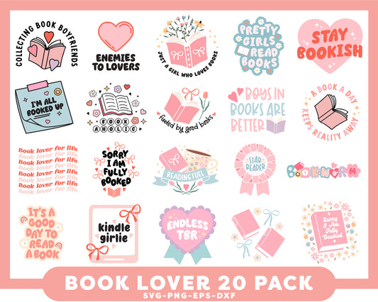 Book Lovers SVG Bundle | 20 Pack