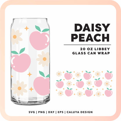 20oz Libbey Can Cup Wrap | Floral Peach SVG