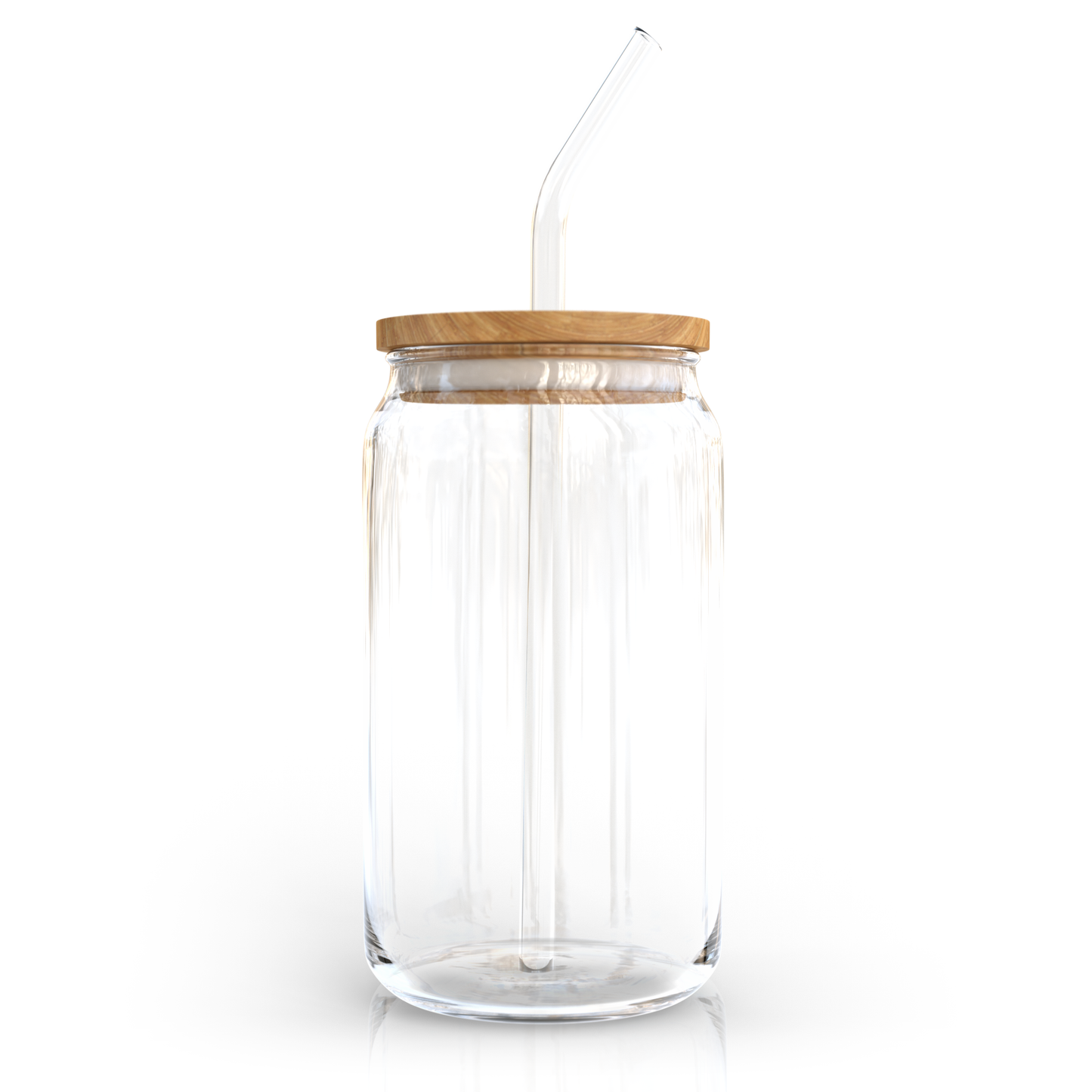 16 oz Glass Can with Lids and Straws
