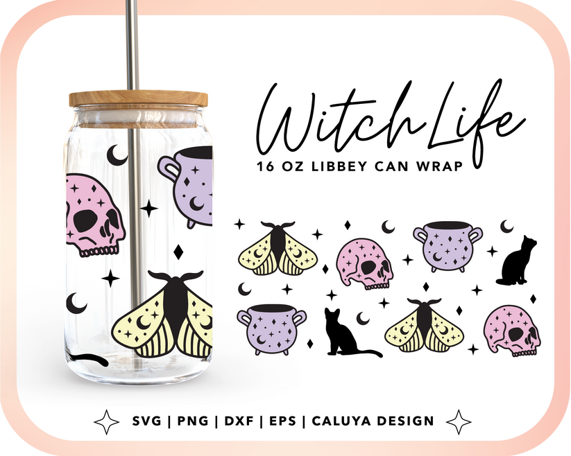 16oz Libbey Can Cup Wrap | Mystic Halloween SVG Cut File for Cricut ...