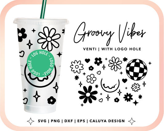 With Logo Venti Cup Wrap SVG | Y2K Vibes Cut File for Cricut, Cameo Silhouette | Free SVG Cut File