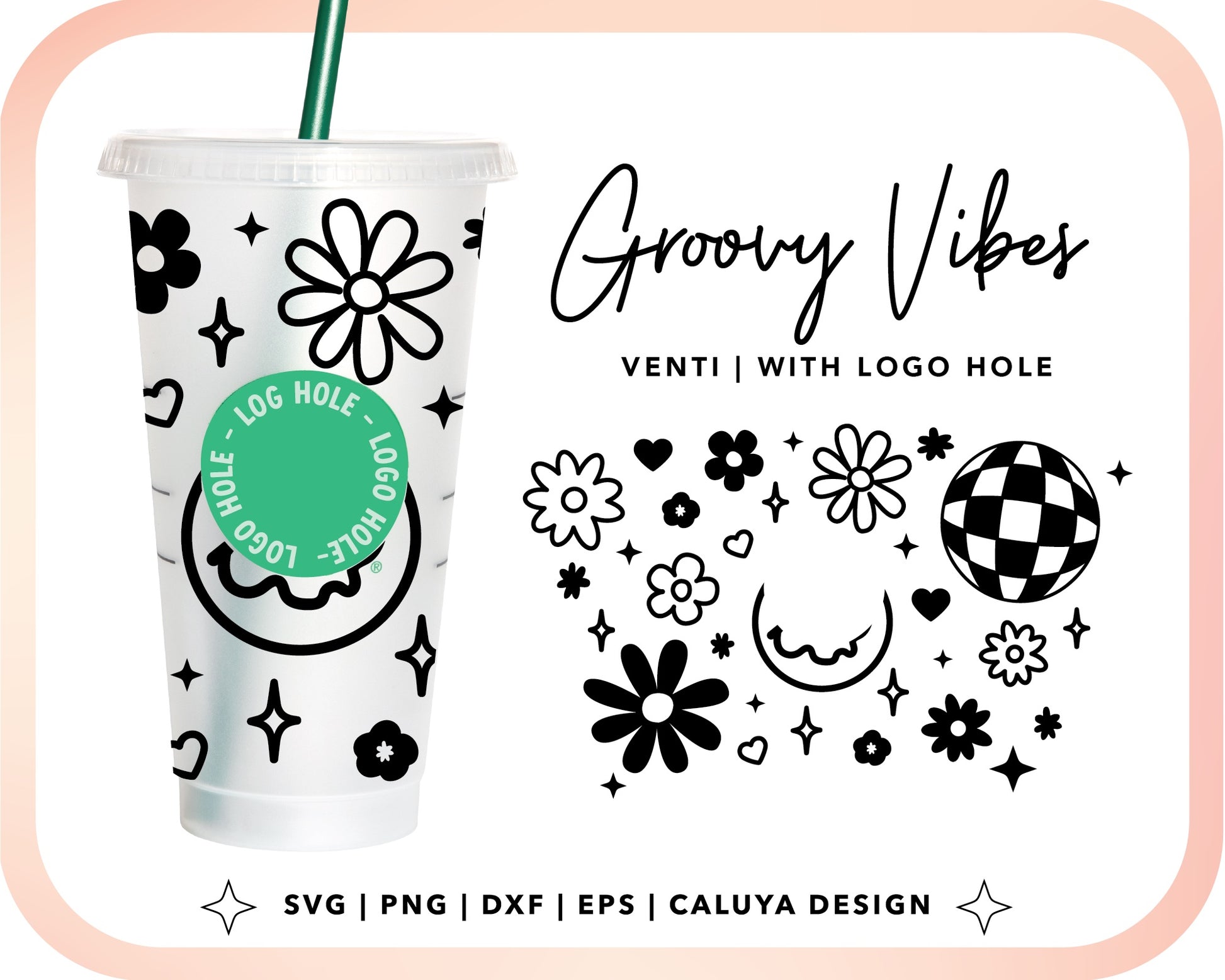No Logo Venti Cup Wrap SVG | Y2K Vibes