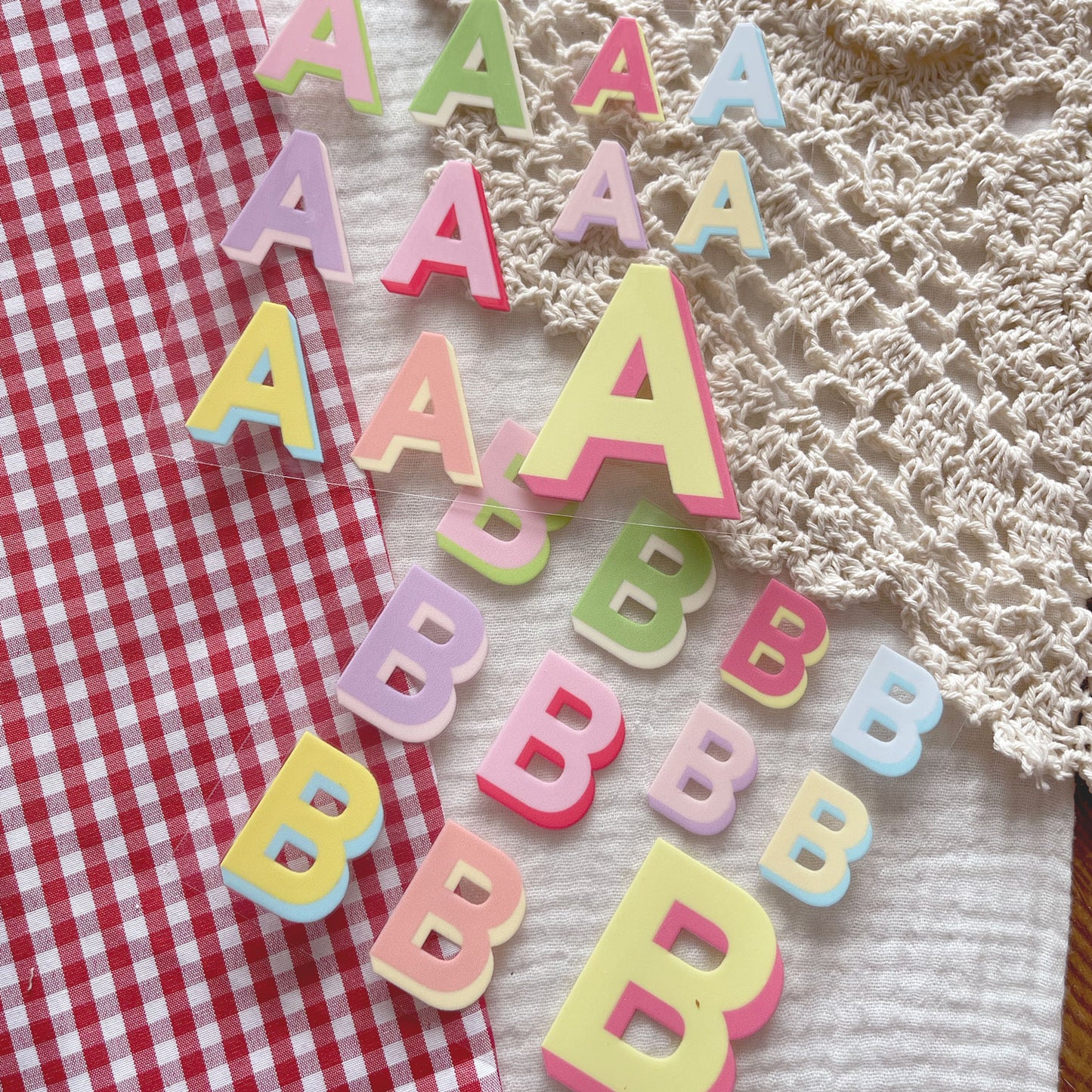 [ Double Sided ] UV DTF Decal Initial Alphabet | Duo Block Letters