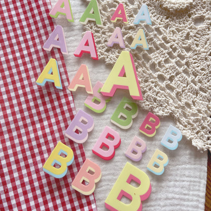 [ Double Sided ] UV DTF Decal Initial Alphabet | Duo Block Letters