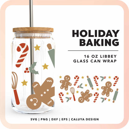 16oz Libbey Can Cup Wrap | Holiday Baking SVG