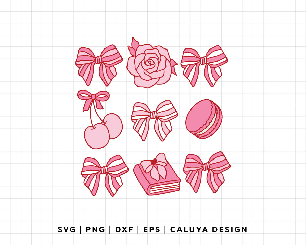 Pink String Svg FREE Pink Girly Bow Clipart SVG | Clipart Set SVG – Caluya Design