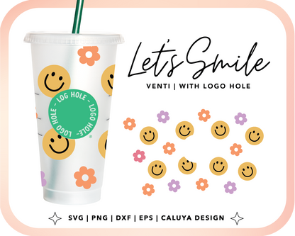 With Logo Venti Cup Wrap SVG | Smiles and flowers